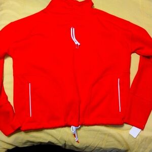 RED XS DRAW STRING NECK AND WAIST SAGE COLLECTIVE BRAND SWEATSHIRT CROP TOP Y2K